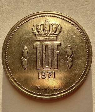 LUKSEMBURG 10 Francs 1971 ŁADNA