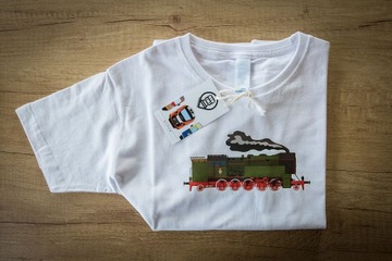 T-shirt dziecięcy z parowozem PKP-OKz32-2 rozm.7/8