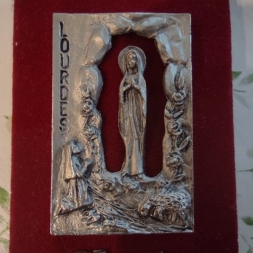 Stara pamiątka z Lourdes ołtarzyk 