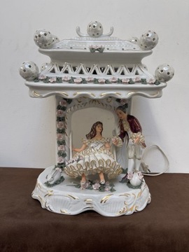 Alba Duża Lampa Figuralna z Porcelany Sygnowana