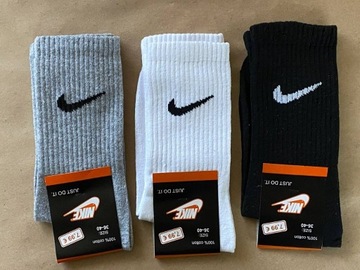 Nike Skarpetki, 3 pary, Nowe, 36-40, Długie, Modne