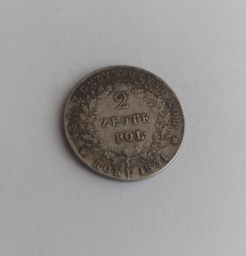 Moneta 2 złote 1831 Krolestwo Polskie