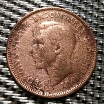Anglia Jerzy VI Half Penny 1937 brąz