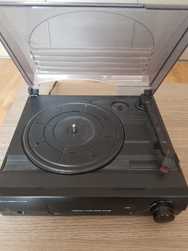 GRAMOFON Z Głośnikami i 15 Płyt 