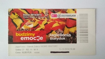 Bilety Jagiellonia Białystok - Górnik Zabrze 2014