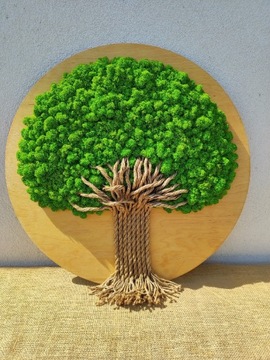 Drzewko z mchu chrobotek Obraz Prezent 60cm drzewo
