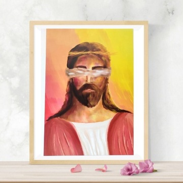 Plakat Pan Jezus w ciemnicy A3