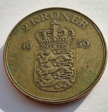 DANIA 2 Kroner 1959 ŁADNA