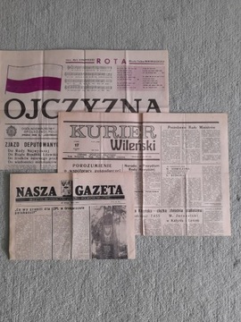 Polskojęzyczne gazety kresowe  z Wilna 1990r.