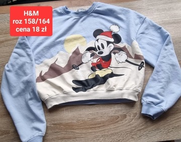 Bluza dresowa oversize H&M Myszka Miki świąteczna 