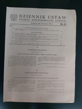 DZIENNIK USTAW Z DNIA 29.04.1975 NR.13 PRL