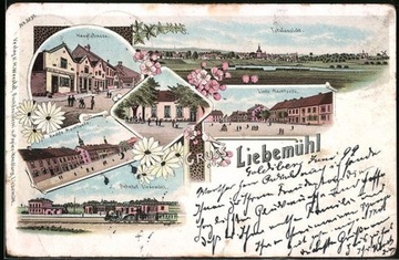 MIŁOMŁYN Liebemuhle Litho dworzec rynek 1899