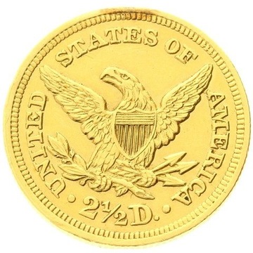 Gold 2.5 Dollars Coronet Head-Quarter Eagle Złoto