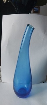 Niebieski wazon kropla vintage PRL