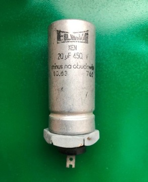 20uF 450V  Kondensator elektrolit ELWA pion