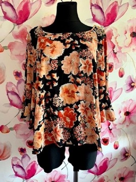 Primark bluzka luzny fason kwiaty floral roz.46