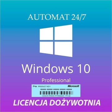 Windows 10 Pro KLUCZ Licencja (PL) AUTOMAT 24/7