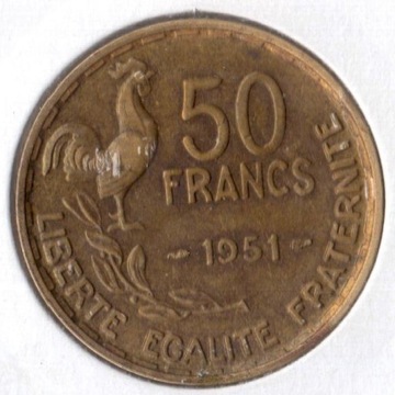 FRANCJA, 50 franków 1951, KM 918