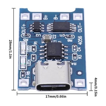 Moduł ładowania li-ion TP4056 1A USB C