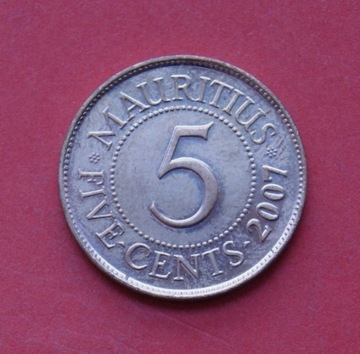 5 centów  2007 r - Mauritius  stan !!