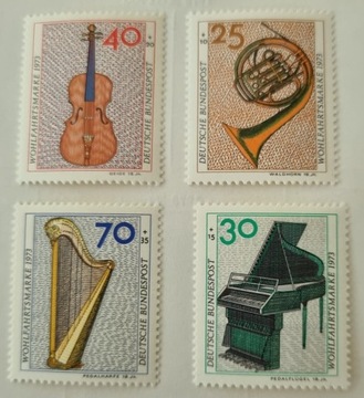 Niemcy RFN 1973 instrumenty muzyczne pełna seria 