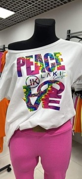 T-shirt damski biały Laki Couture peace nowość 