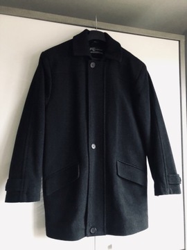Czarny męski płaszcz kurtka rozmiar M wełnakaszmir