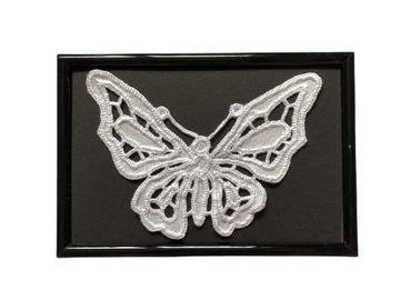 Motyl - haft richelieu obrazek w ramce 