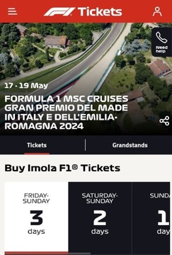 Dwa Bilety na wyścig F1 we Włoszech(Imola) 