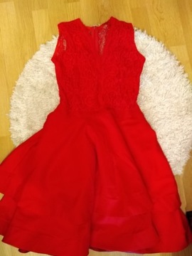 Sukienka czerwona elegancka s/m