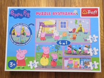 TREFL 4w1 puzzle bystrzaka, świnka PEPPA