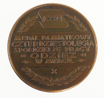 Medal 40 lat Spółdzielnia Pracy ODZIEŻ 1986