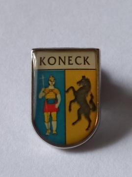 Herb gmina Koneck przypinka pin odznaka wpinka