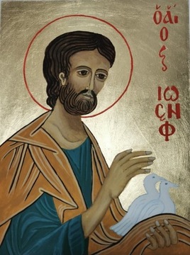Święty Józef, oryginał ikona deska lipowa 