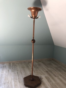 Ładna lampa stojąca , miedź , Art Deco 