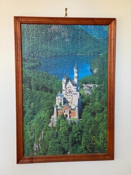 Obraz puzzle oprawione w drewnianą ramę