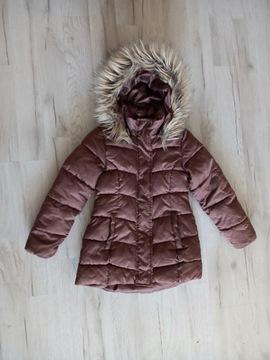 Brązowa kurtka zimowa dziewczęca H&M r 134