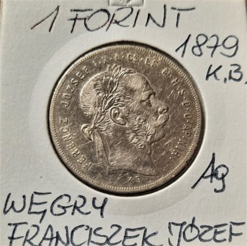 1 forint 1879 K.B  Węgry  Ag900