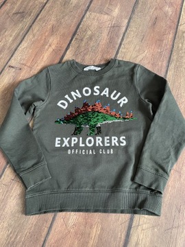 Bluza zielona z cekinowym dinozaurem 134/140