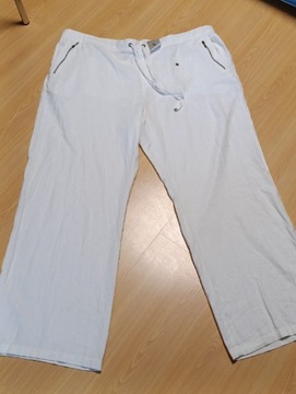 Białe spodnie len wiskoza 5XL nowe firmy TU