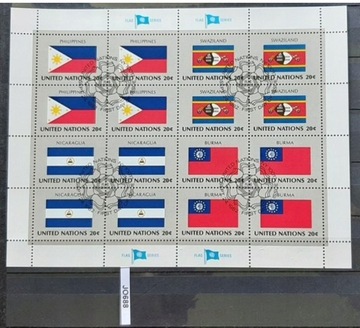 ONZ-UN - FLAGI - ARKUSZ - JO688 -LO