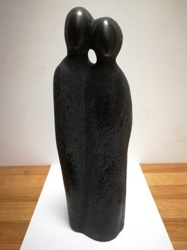 Czarna wysoka figura ceramiczna Para 1970 Niemcy