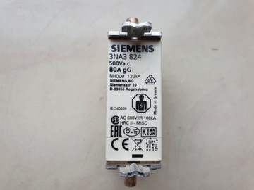 Bezpiecznik niskonapięciowy 80 A Siemens 3NA3 824 