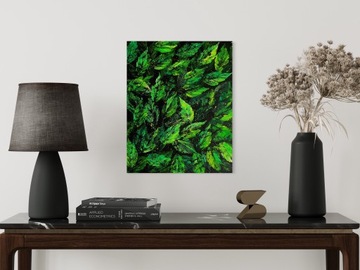 Obraz „Green Harmony”, ręcznie malowany 