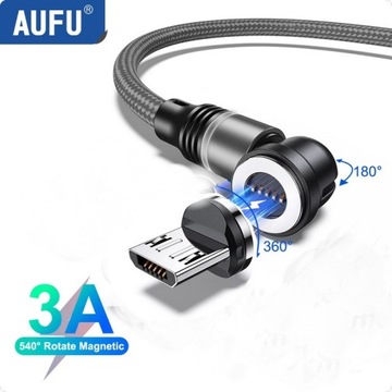 nowy kabel magnetyczny 3m micro usb 360st, 3A 