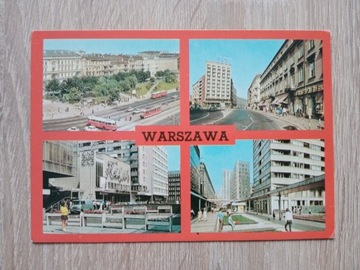Pocztówka Warszawa mozaika 4 widoki 