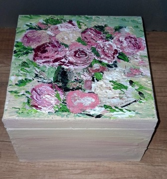 Szkatułka kufer pudełko duże motyw róż Dzień Matki