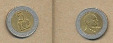 KENIA Five Shillings 5 szyling 1997 r.