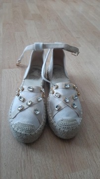 Espadryle damskie, kremowe, rozmiar 41