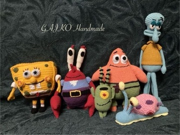 Ekipa zestaw Sponge Bob szydełko, handmade